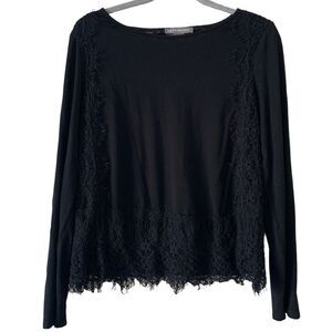 Kate and Mallory beautiful XL black top with gorgeous lace and hem